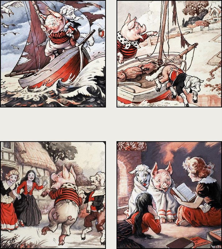 Schwein und Lamm segeln von English School