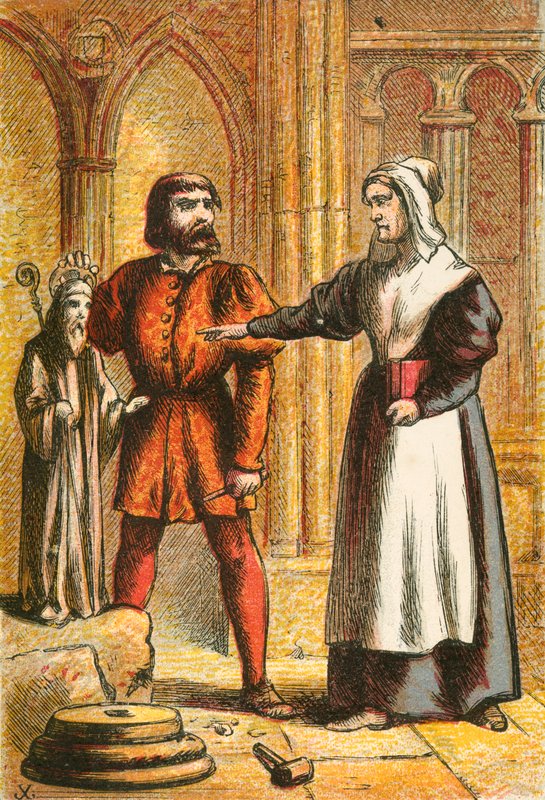 Frau des Priesters und der Steinmetz von English School