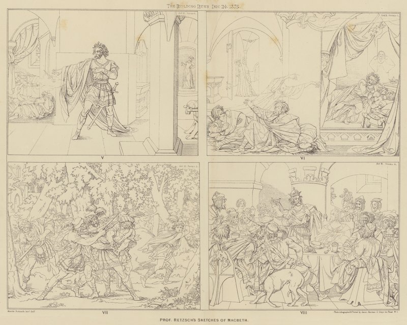 Professor Retzschs Skizzen von Macbeth (Gravur) von English School