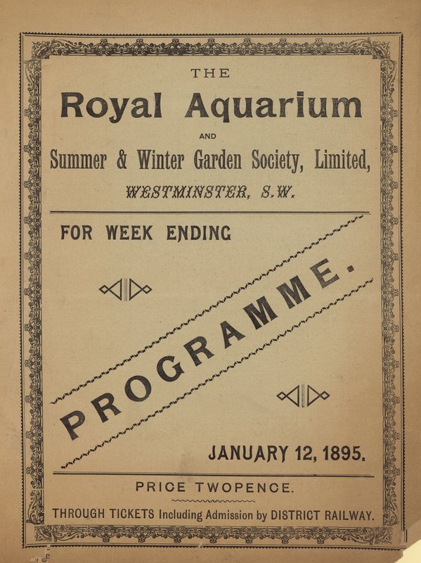 Programm für das Royal Aquarium von English School