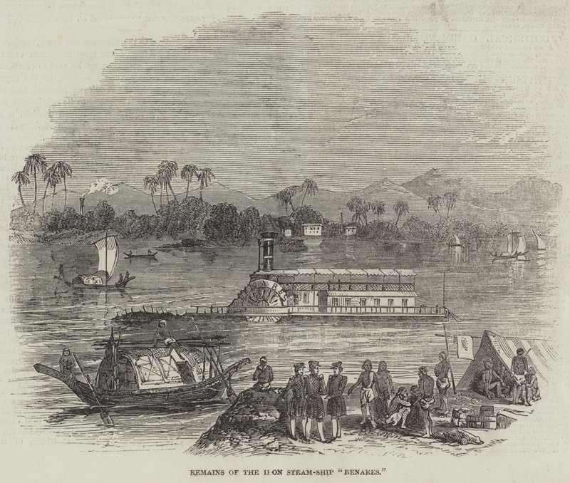 Überreste des Eisendampfschiffs "Benares" von English School
