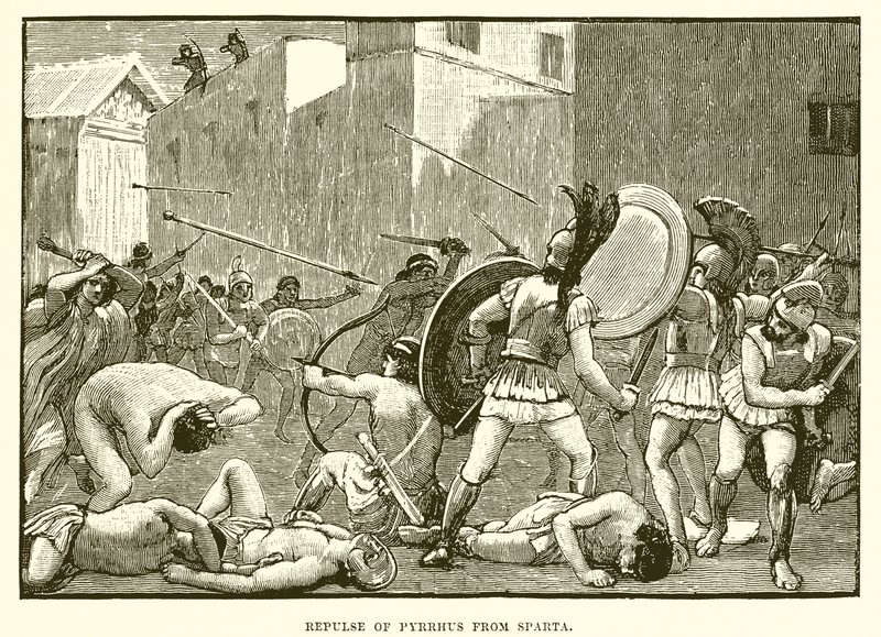 Zurückweisung des Pyrrhus aus Sparta von English School