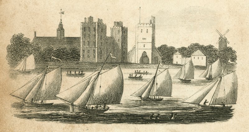 Segelwettkampf auf der Themse (Stich) von English School