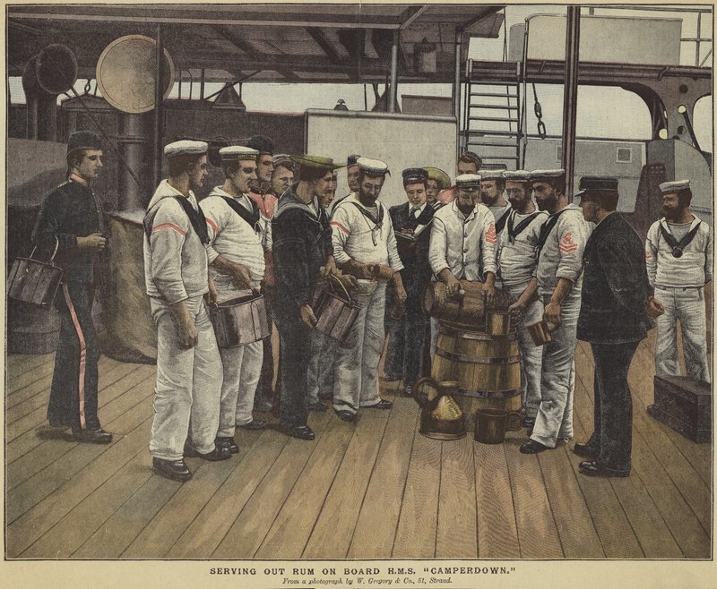 Rumverteilung an Bord der HMS Camperdown von English School