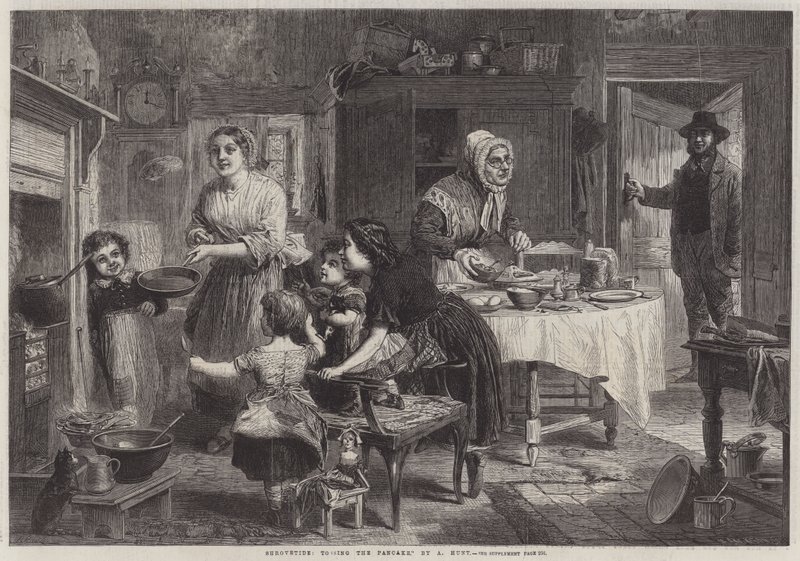 Fastnachtszeit, Pfannkuchenwerfen von English School