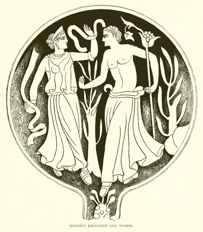 Silvanus (Silviano) und Nymphe von English School