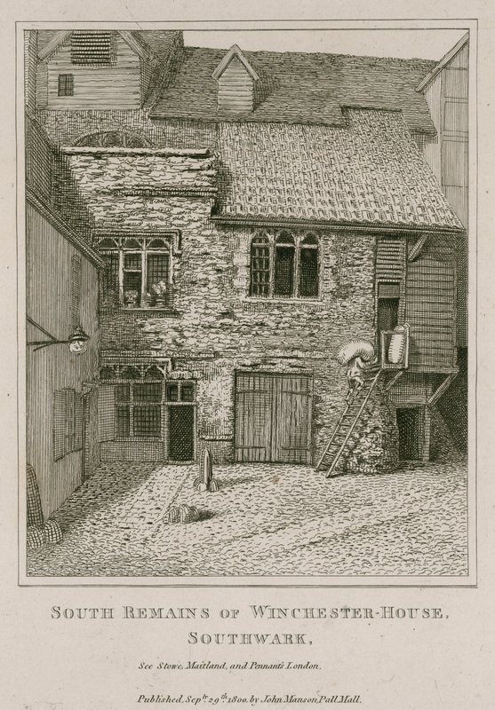 Südliche Überreste des Winchester House, Southwark von English School