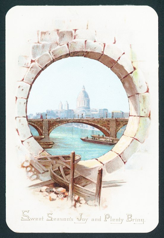St. Pauls Kathedrale und Themse, Weihnachtskarte von English School