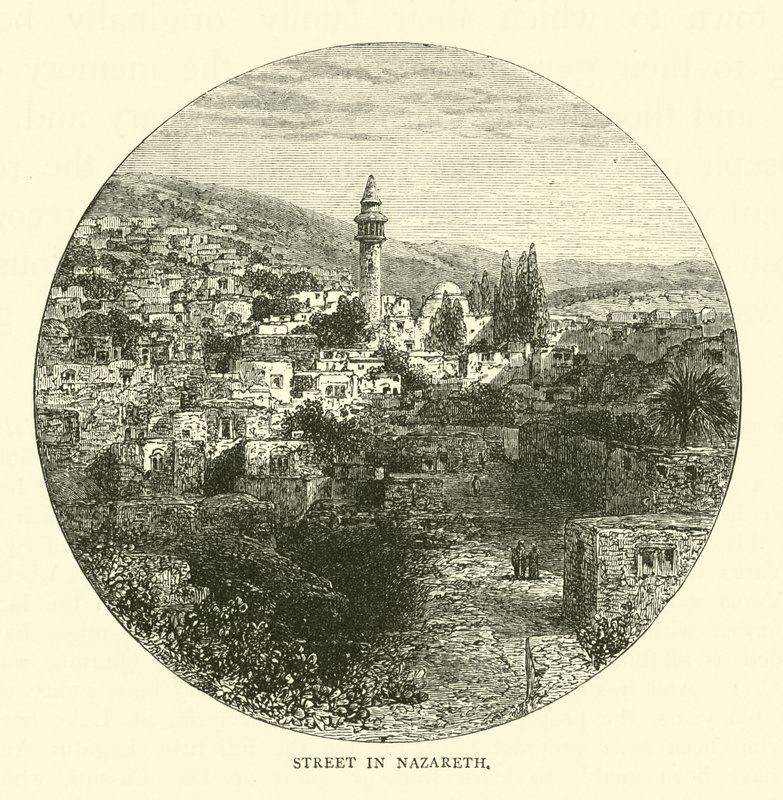 Straße in Nazareth von English School