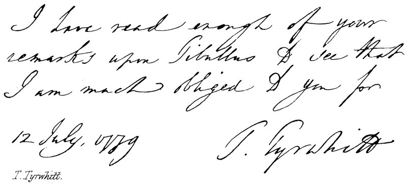 T. Tyrwhitt von English School