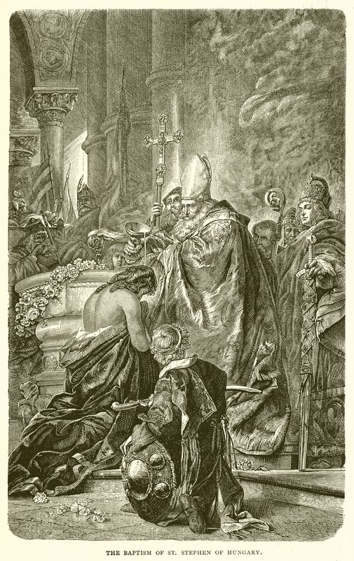 Die Taufe des heiligen Stephan von Ungarn von English School