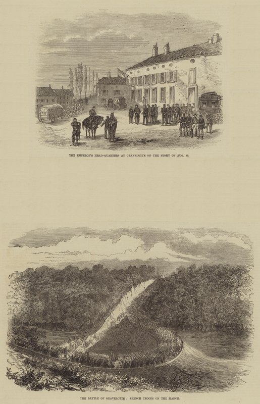 Die Schlacht von Gravelotte (Stich) von English School