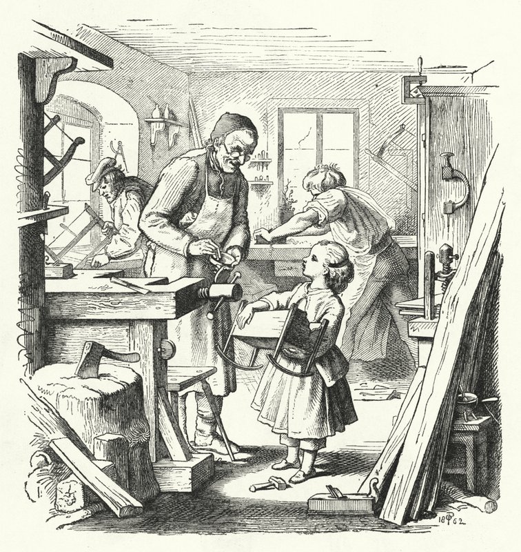 Die zerbrochene Wiege (Gravur) von English School