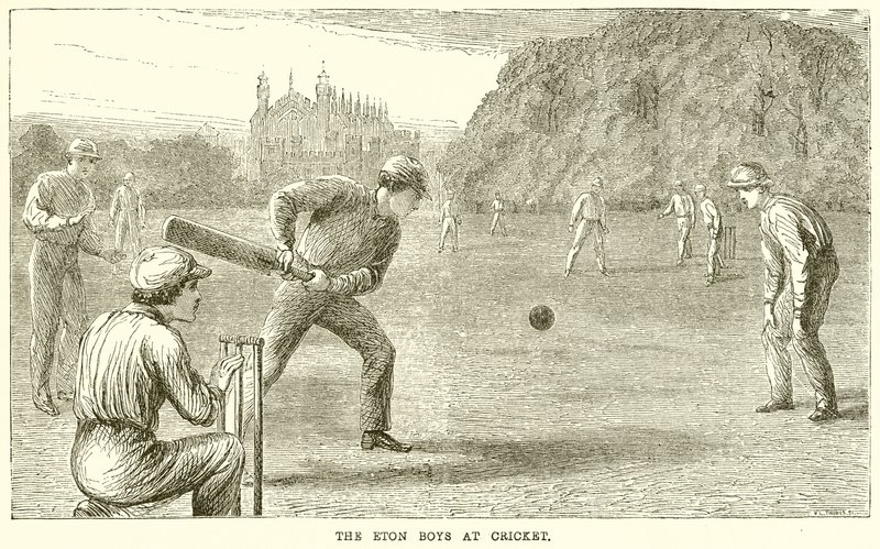 Die Eton-Jungen beim Cricket von English School