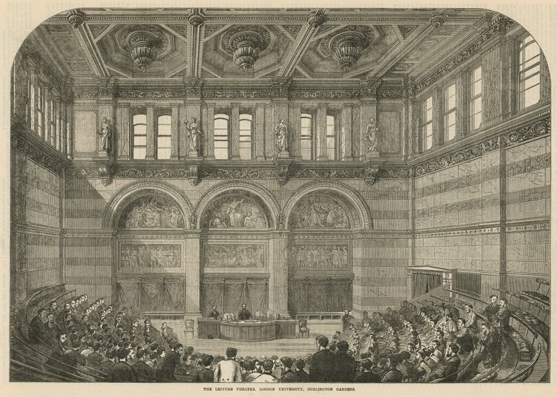 Der Hörsaal, London University, Burlington Gardens von English School