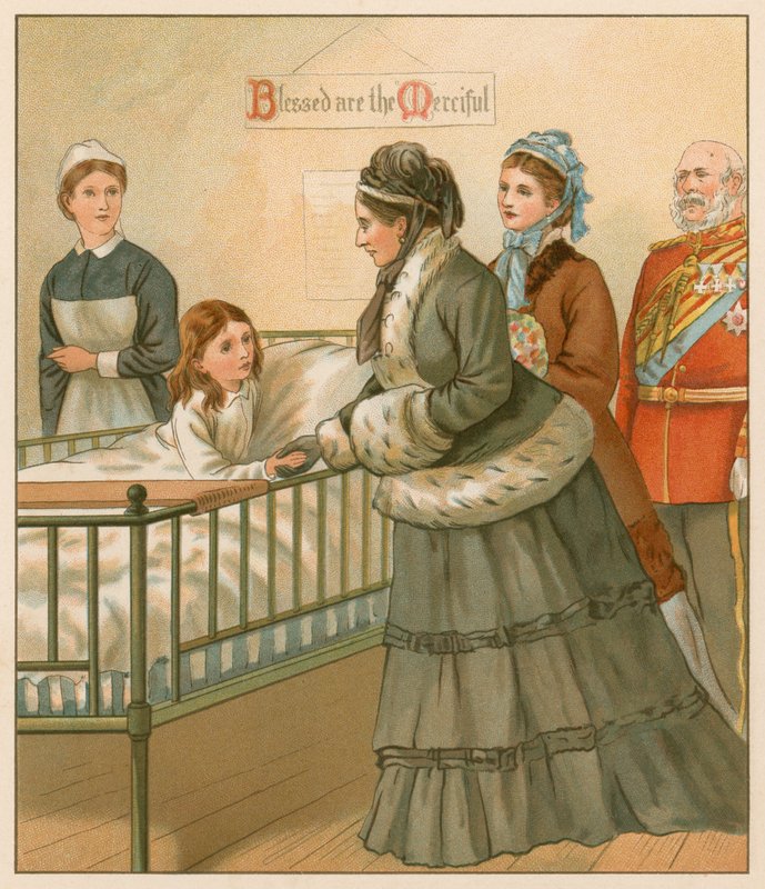 Die Königin im Londoner Krankenhaus von English School