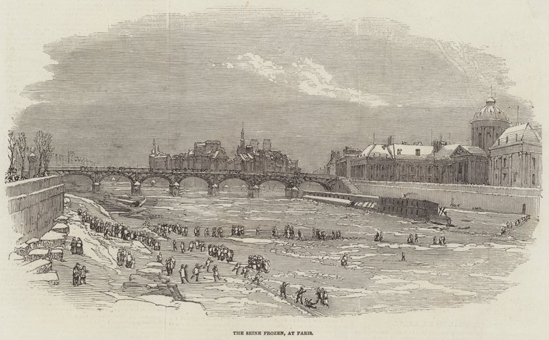 Die Seine gefroren, in Paris von English School