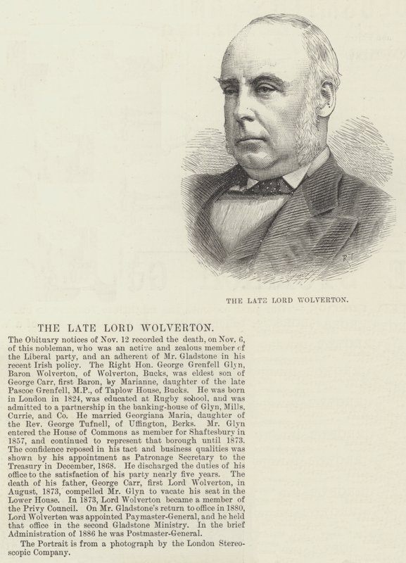 Der verstorbene Lord Wolverton (Gravur) von English School