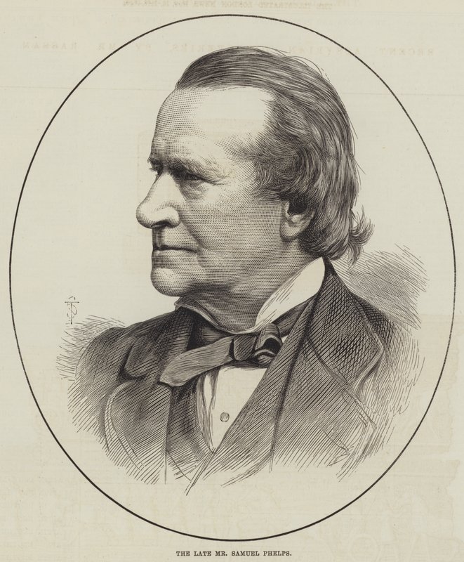 Der verstorbene Mr. Samuel Phelps (Gravur) von English School