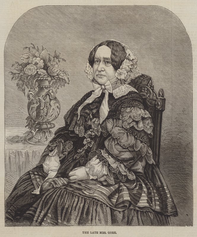 Die verstorbene Mrs. Gore (Stich) von English School