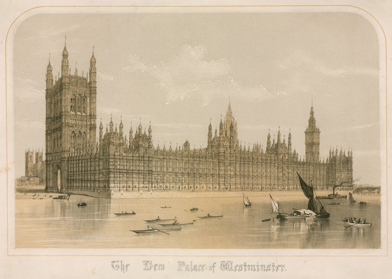 Der neue Palast von Westminster, London von English School