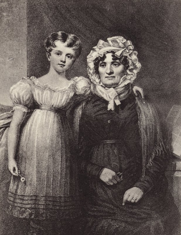 Die Witwe und Enkelin von Robert Burns von English School