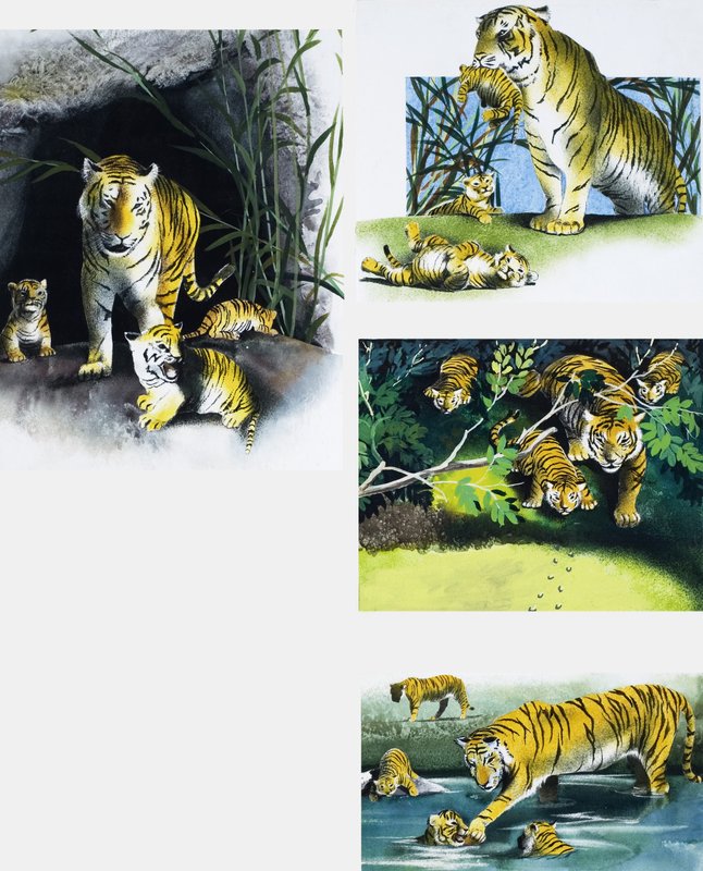 Tiger und Junge von English School