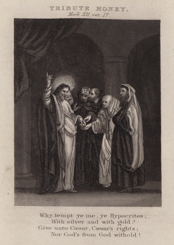 Zinsgroschen, Markus XII, Vers 17 von English School