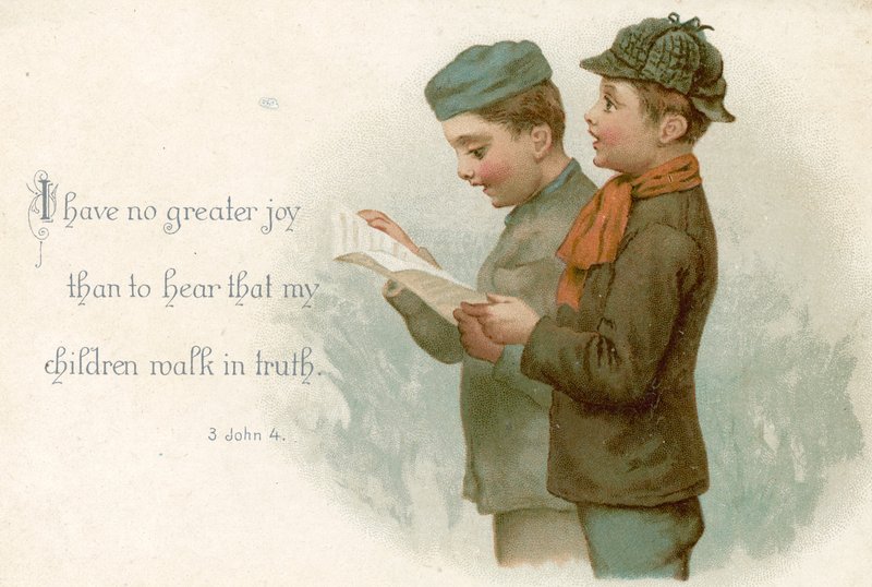 Zwei Jungen singen ein Lied von English School