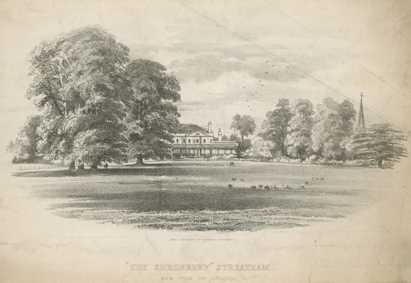 Blick von den Grundstücken des Shrubbery von English School