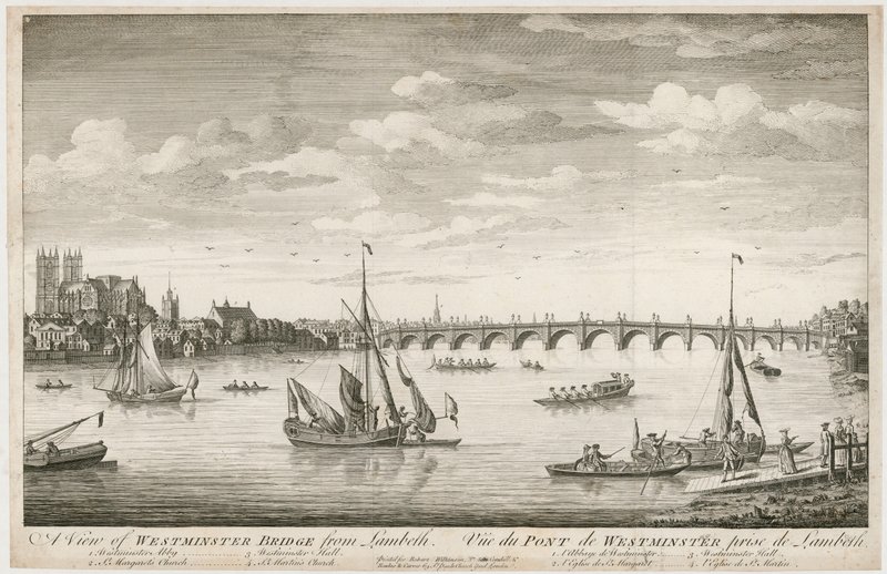Blick auf die Westminster-Brücke von Lambeth von English School