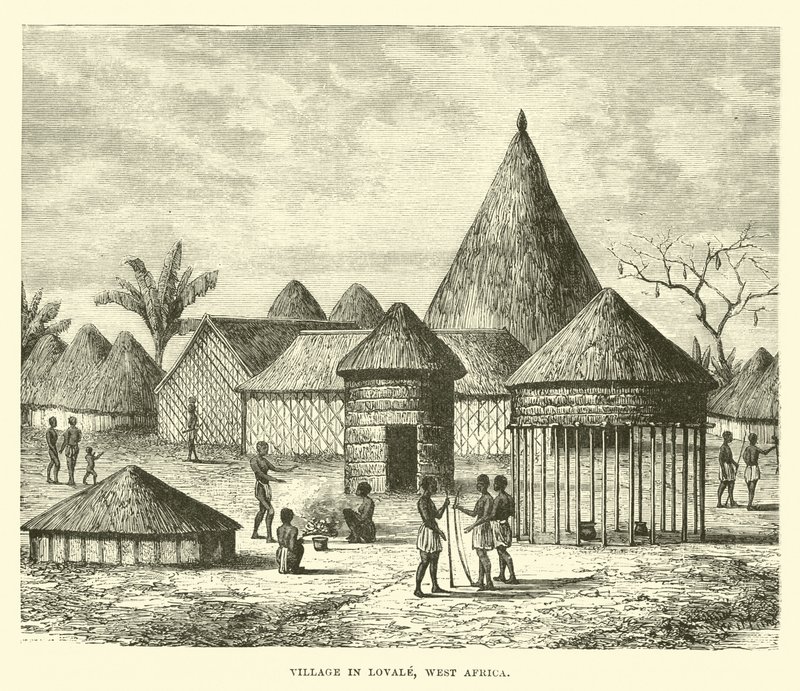 Dorf in Lovale, Westafrika von English School