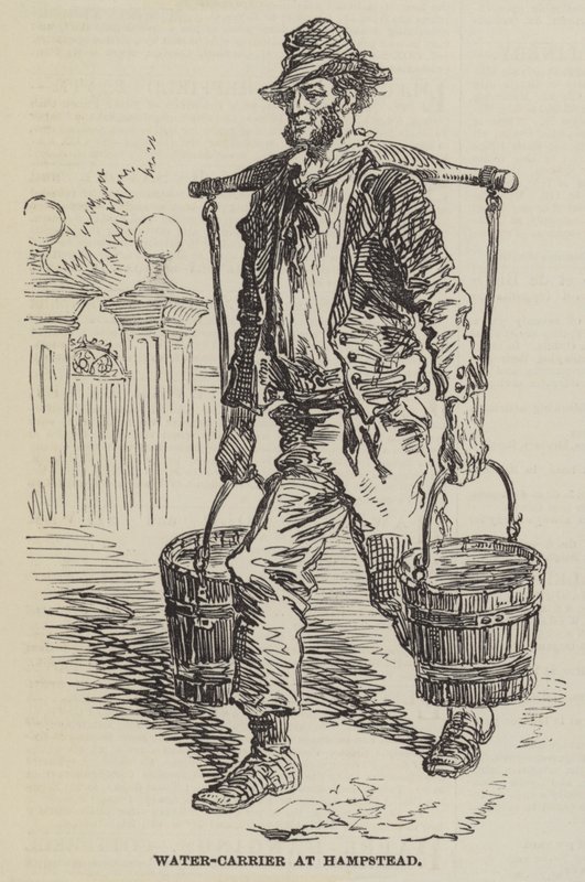 Wasserträger in Hampstead (Stich) von English School