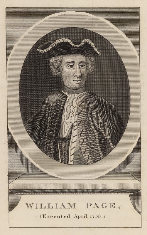William Page, hingerichtet im April 1758 von English School