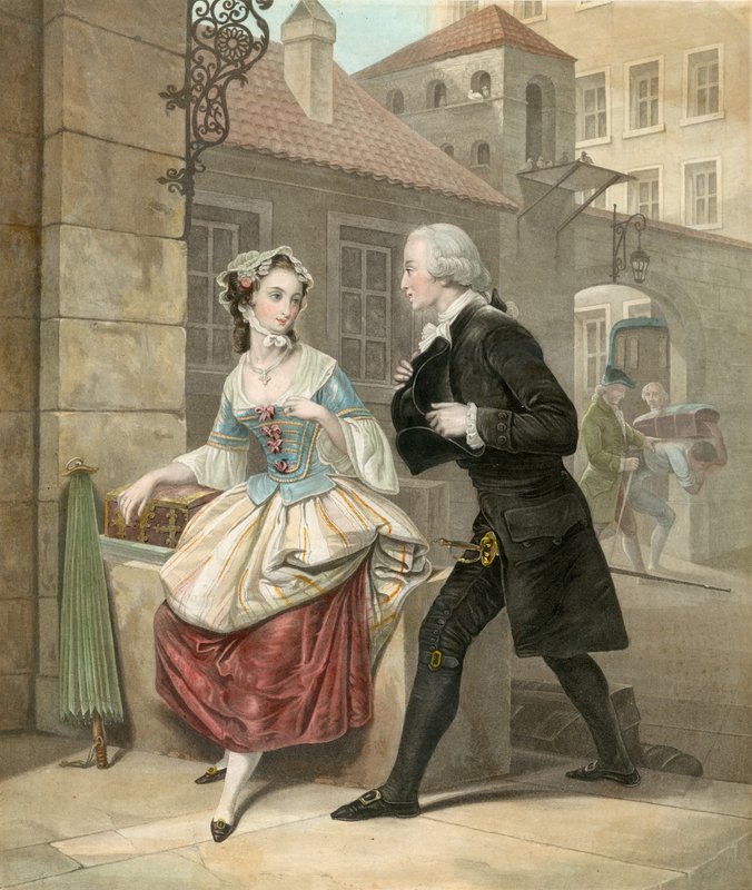 Junger Mann im Gespräch mit jungem Mädchen von English School