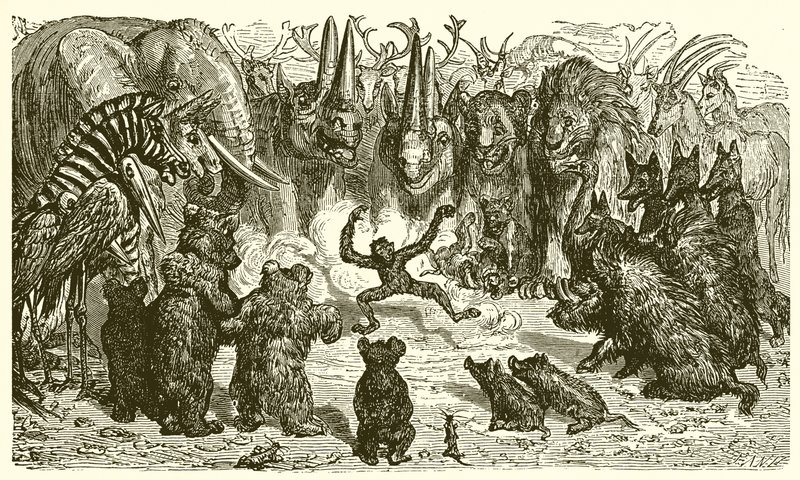 Der Fuchs und der Affe von Ernest Henry Griset