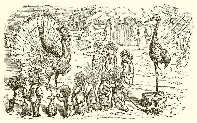 Der Pfau und der Kranich von Ernest Henry Griset