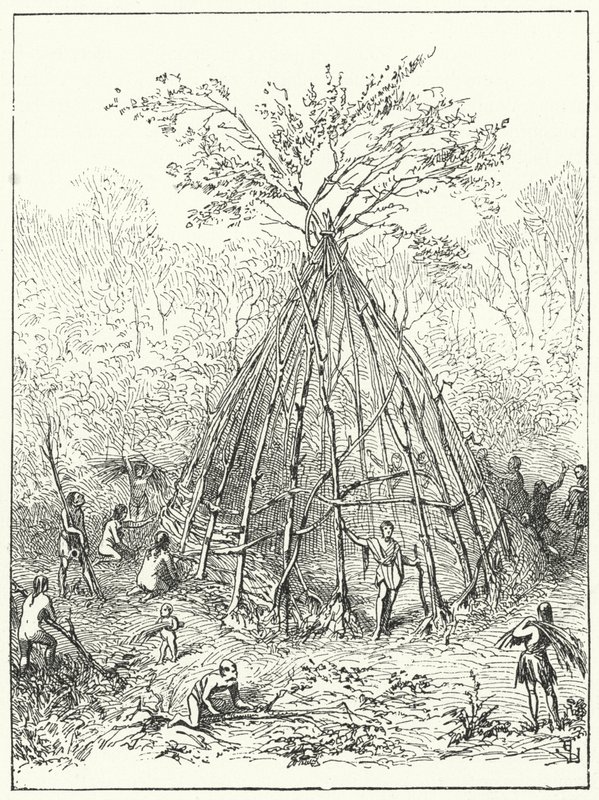 Frühe menschliche Behausung von Eugene Emmanuel after Viollet le Duc