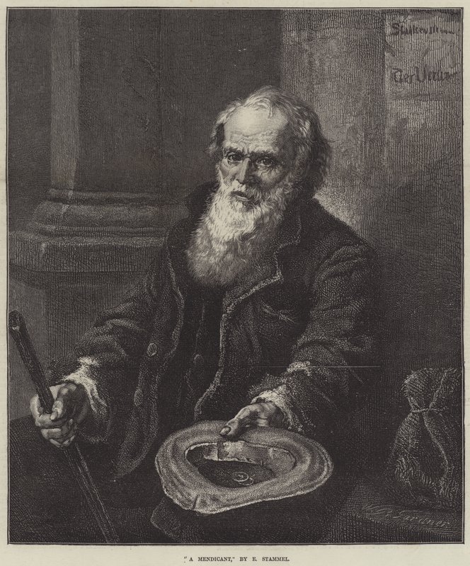 Ein Bettler (Stich) von European School