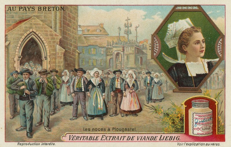 Eine Hochzeit in Plougastel (Chromolithografie) von European School