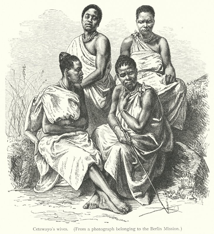 Cetewayos Frauen (Gravur) von European School
