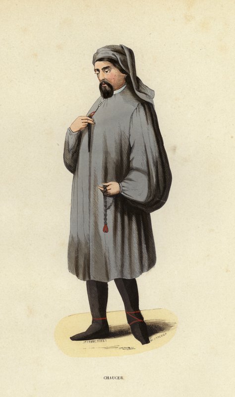 Chaucer (farbige Gravur) von European School