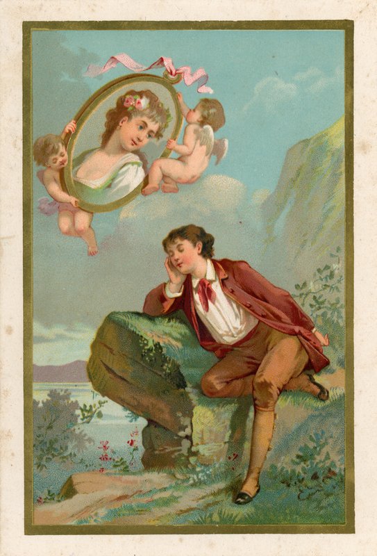 Tagtraum eines verliebten jungen Mannes von European School