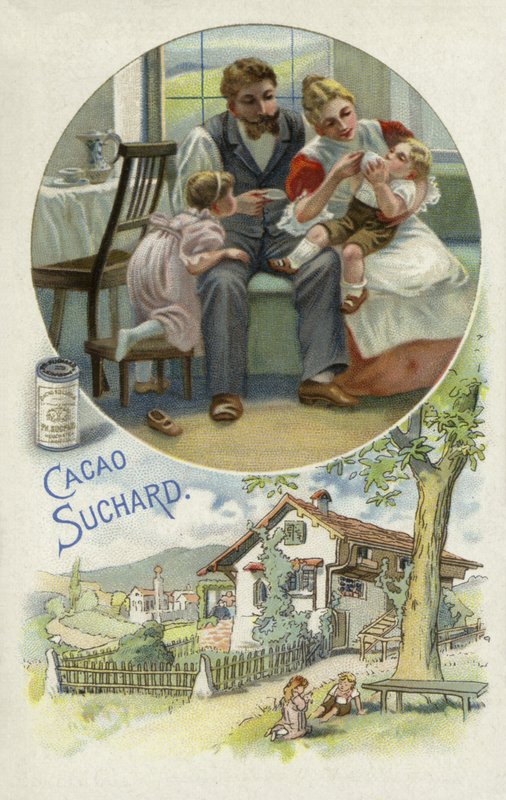 Einem kleinen Kind Suchard-Kakao geben von European School