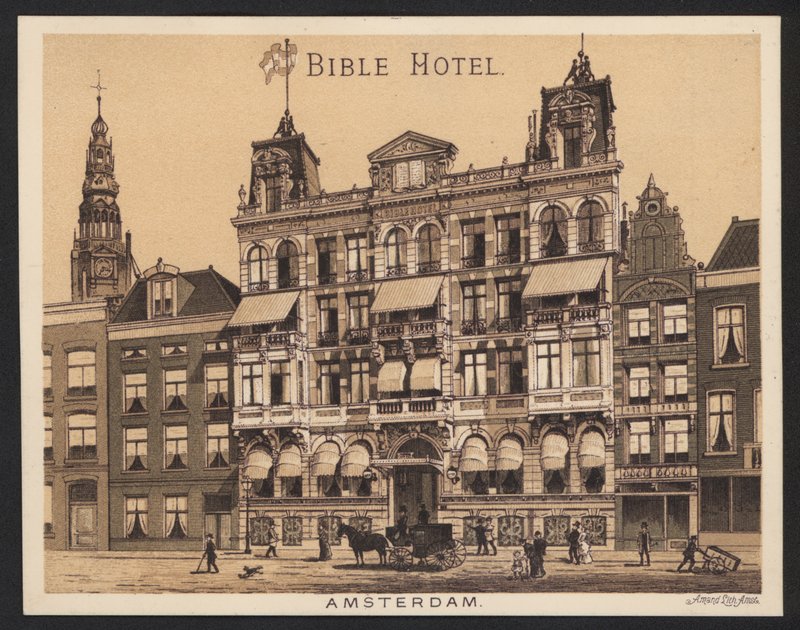 Hotel-Handelskarte (farbige Gravur) von European School