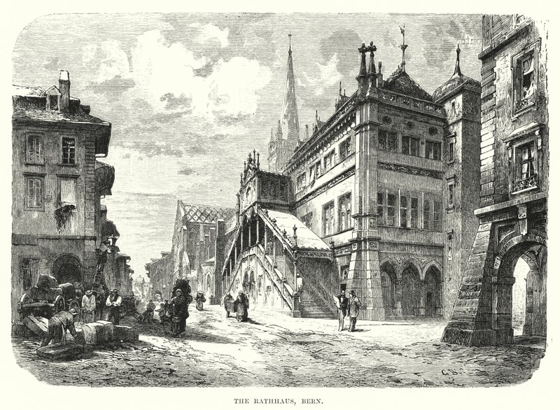 Das Rathaus, Bern (Gravur) von European School