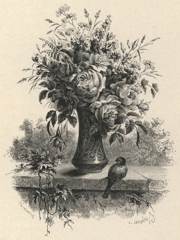 Blumenvase (Gravur) von European School