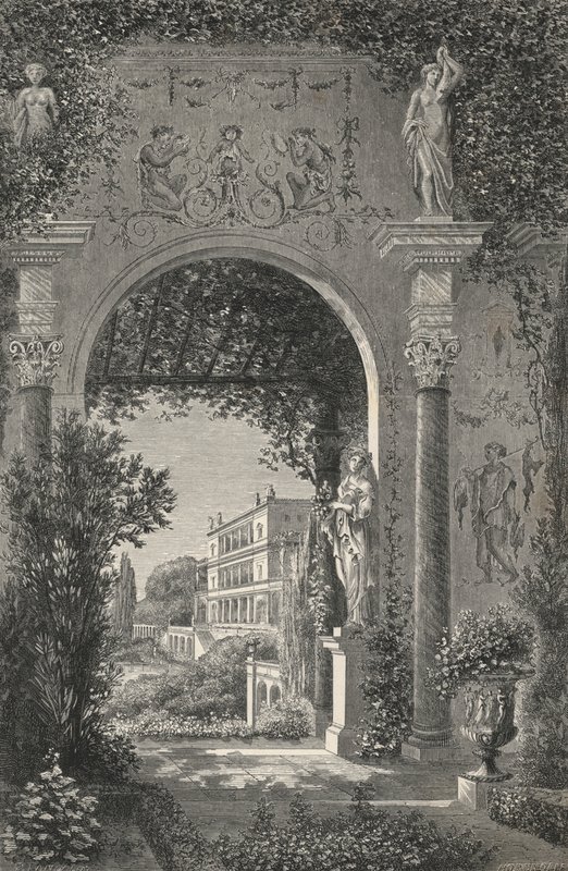 Römische Villa zur Zeit des Augustus (Gravur) von European School