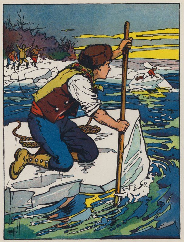 Eisbrechen (Farblithografie) von Evelyn Stuart Hardy