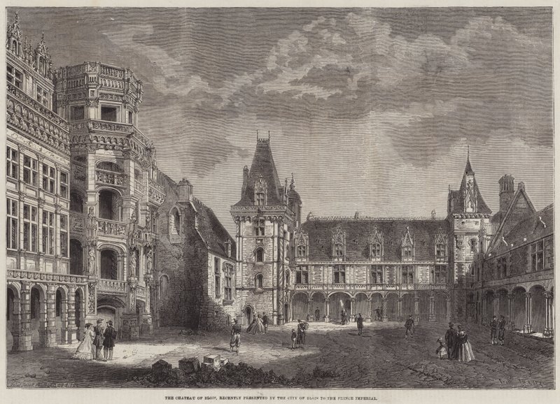 Das Schloss von Blois, kürzlich von der Stadt Blois dem Prinzen Imperial geschenkt von Felix Regamey